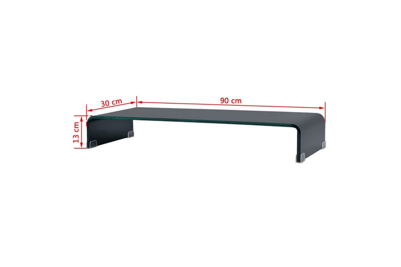 TV-bord glas svart 90x30x13 cm - Svart - Möbler - Vardagsrum - Tv-möbler & mediamöbler - Tv-hylla