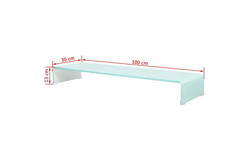 TV-bord glas vit 100x30x13 cm - Vit - Möbler - Vardagsrum - Tv-möbler & mediamöbler - Tv-hylla