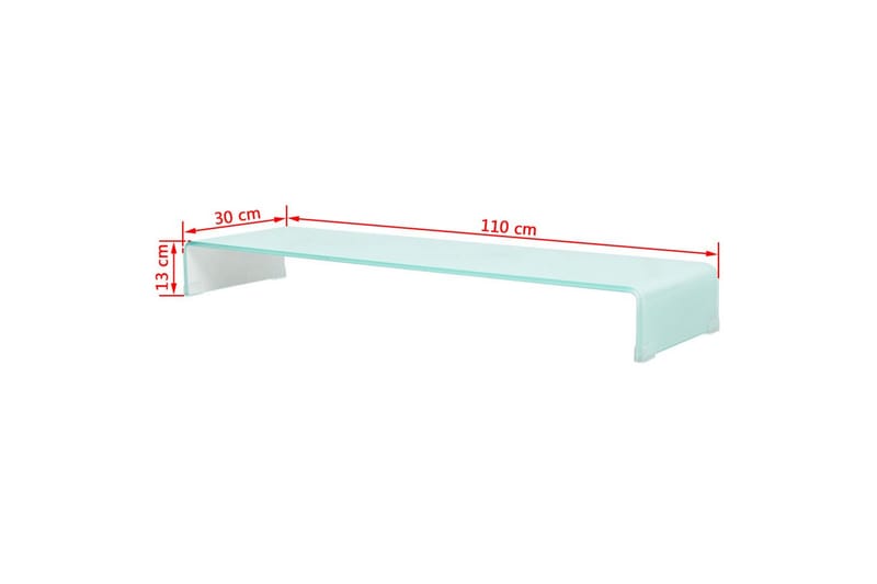TV-bord glas vit 110x30x13 cm - Vit - Möbler - Vardagsrum - Tv-möbler & mediamöbler - Tv-hylla