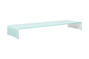 TV-bord glas vit 110x30x13 cm