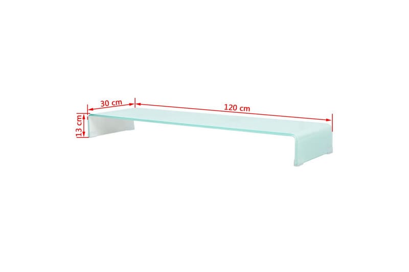 TV-bord glas vit 120x30x13 cm - Vit - Möbler - Vardagsrum - Tv-möbler & mediamöbler - Tv-hylla
