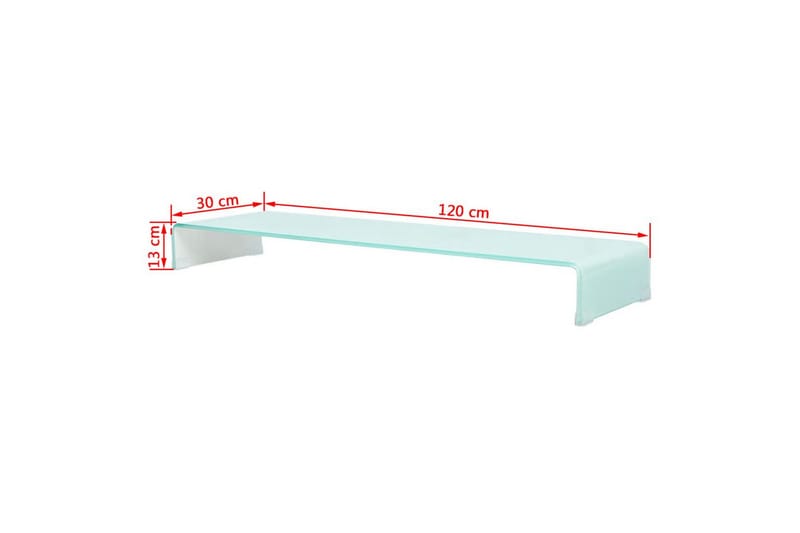 TV-bord glas vit 120x30x13 cm - Vit - Tv-hylla