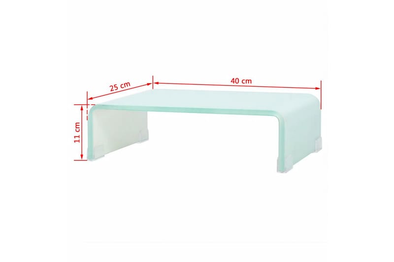 TV-bord glas vit 40x25x11 cm - Vit - Tv-hylla