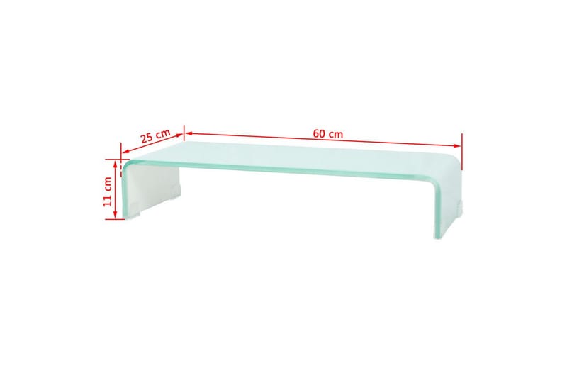 TV-bord glas vit 60x25x11 cm - Vit - Möbler - Vardagsrum - Tv-möbler & mediamöbler - Tv-hylla