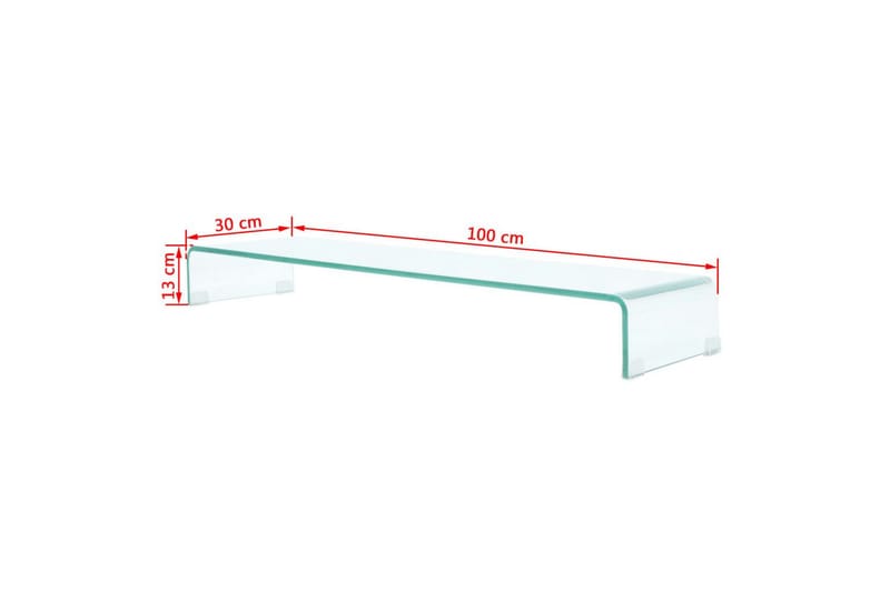 TV-bord klarglas 100x30x13 cm - Transparent - Möbler - Vardagsrum - Tv-möbler & mediamöbler - Tv-hylla