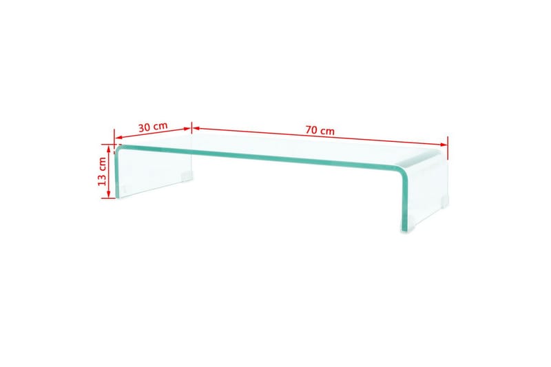 TV-bord klarglas 70x30x13 cm - Transparent - Möbler - Vardagsrum - Tv-möbler & mediamöbler - Tv-hylla