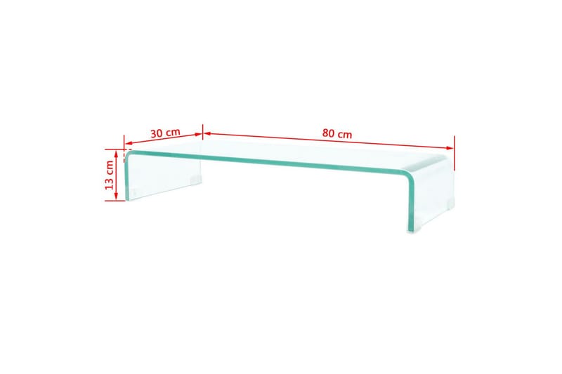 TV-bord klarglas 80x30x13 cm - Transparent - Möbler - Vardagsrum - Tv-möbler & mediamöbler - Tv-hylla