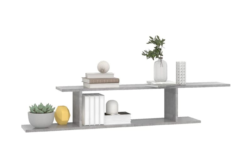 Väggmonterad tv-hylla betonggrå 125x18x23 cm spånskiva - Grå - Möbler - Vardagsrum - Tv-möbler & mediamöbler - Tv-hylla