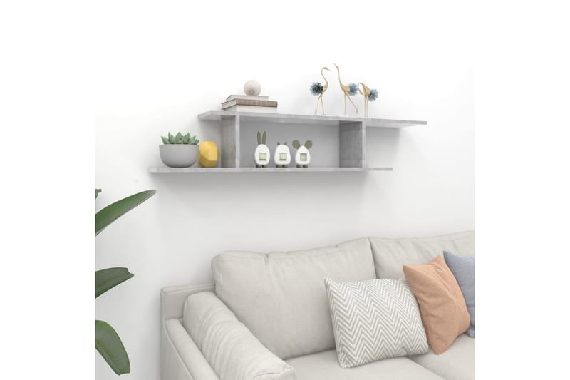 Väggmonterad tv-hylla betonggrå 125x18x23 cm spånskiva - Grå - Möbler - Vardagsrum - Tv-möbler & mediamöbler - Tv-hylla