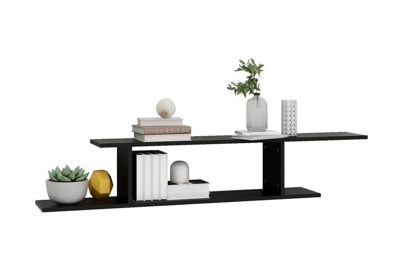 Väggmonterad tv-hylla svart 125x18x23 cm spånskiva - Svart - Möbler - Vardagsrum - Tv-möbler & mediamöbler - Tv-hylla