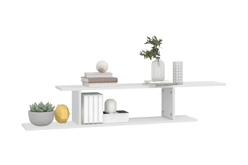 Väggmonterad tv-hylla vit 125x18x23 cm spånskiva - Vit - Möbler - Vardagsrum - Tv-möbler & mediamöbler - Tv-hylla