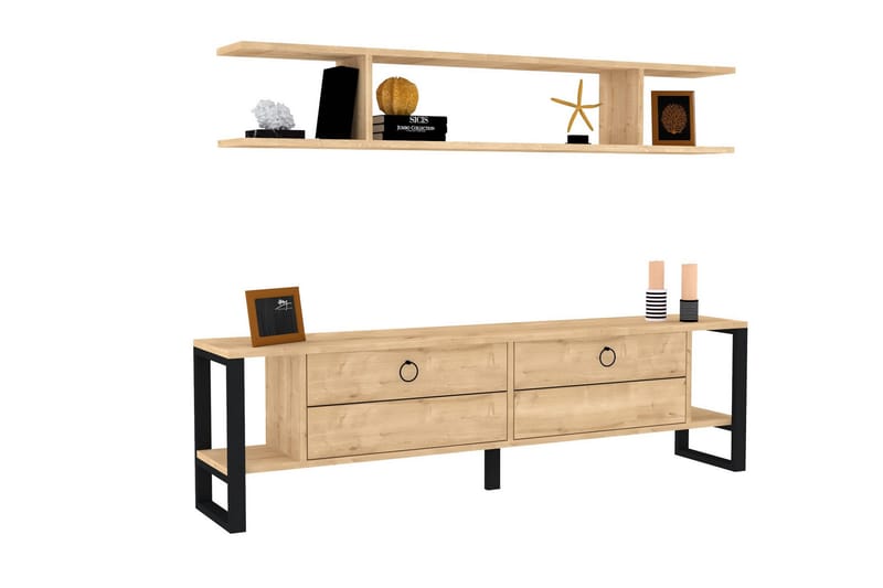 AGATEA Tv-möbelset 160x45 cm Blå - Möbler - Vardagsrum - Tv-möbler & mediamöbler - Tv-möbelset