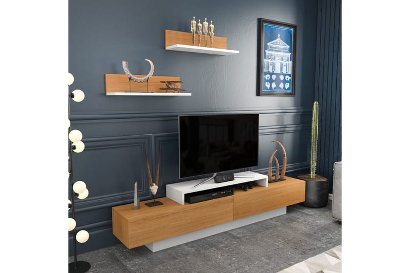AGATEA Tv-möbelset 180x40 cm Vit - Tv-möbelset