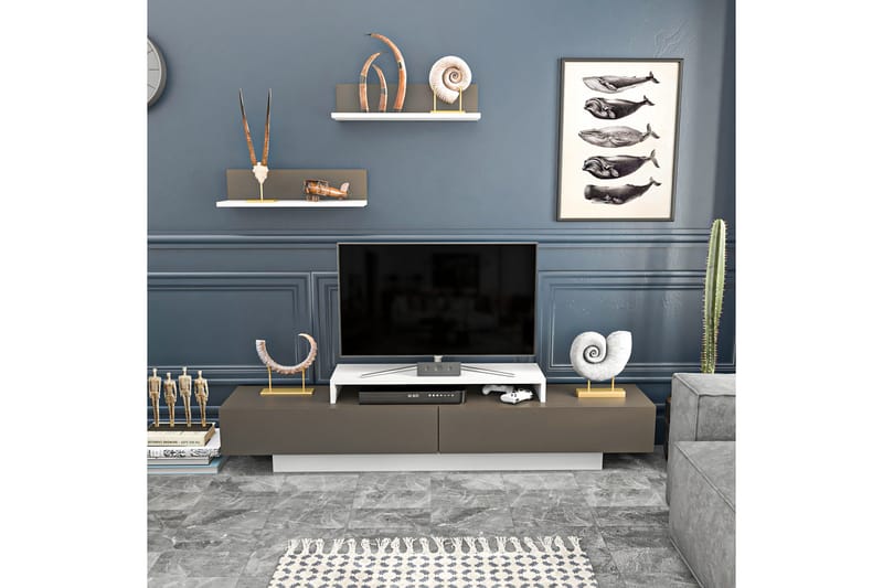 AGATEA Tv-möbelset 180x40 cm Vit - Möbler - Vardagsrum - Tv-möbler & mediamöbler - Tv-möbelset
