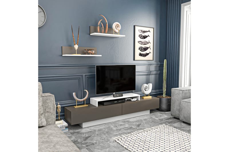 AGATEA Tv-möbelset 180x40 cm Vit - Möbler - Vardagsrum - Tv-möbler & mediamöbler - Tv-möbelset