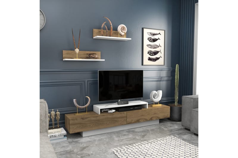 AGATEA Tv-möbelset 180x40 cm Vit - Möbler - Vardagsrum - Tv-möbler & mediamöbler - Tv-möbelset