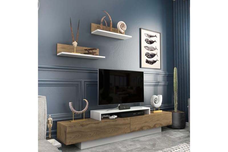 AGATEA Tv-möbelset 180x40 cm Vit - Möbler - Vardagsrum - Tv-möbler & mediamöbler - Tv-möbelset