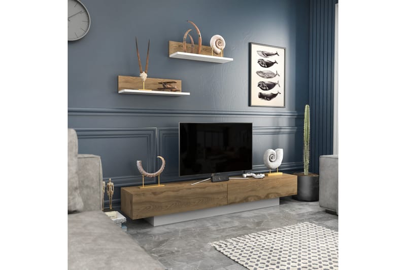 AGATEA Tv-möbelset 180x40 cm Vit - Möbler - Vardagsrum - Tv-möbler & mediamöbler - Tv-möbelset