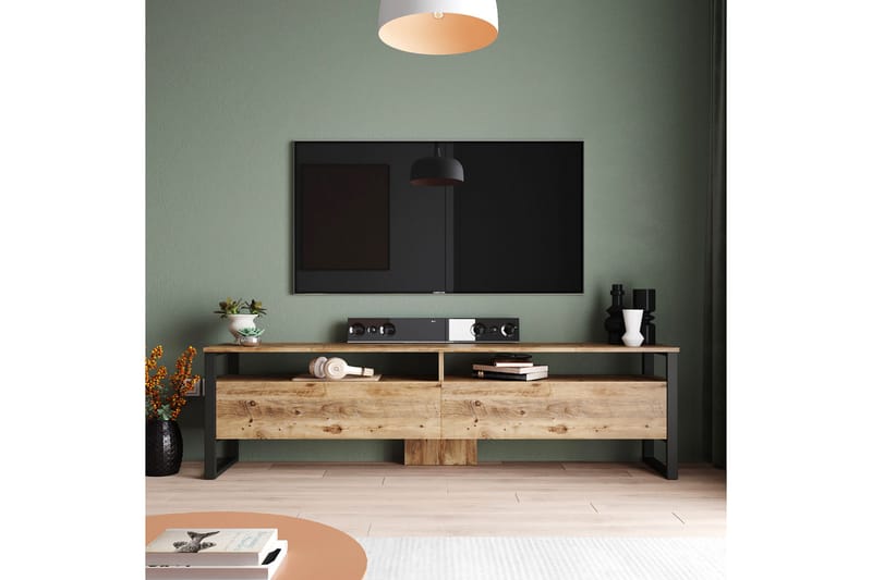 AGATEA Tv-möbelset 180x56 cm Grön - Tv-möbelset