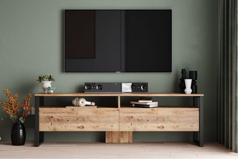 AGATEA Tv-möbelset 180x56 cm Grön - Tv-möbelset