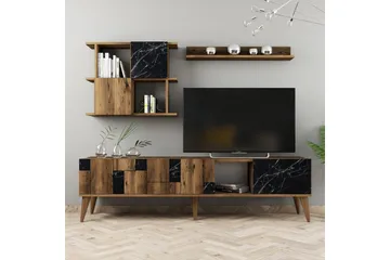 Alsacia Tv-möbelset 180 cm - Mörkbrun/Svart - Möbler - Vardagsrum - Tv-möbler & mediamöbler - Tv-möbelset