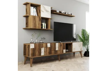 Alsacia Tv-möbelset 180 cm - Vit/Mörkbrun - Möbler - Vardagsrum - Tv-möbler & mediamöbler - Tv-möbelset