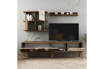 Alsacia Tv-möbelset 180 cm - Vit/Mörkbrun - Möbler - Vardagsrum - Tv-möbler & mediamöbler - Tv-möbelset