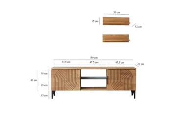Andifli Tv-möbelset 50x15 cm - Brun - Möbler - Vardagsrum - Tv-möbler & mediamöbler - Tv-möbelset