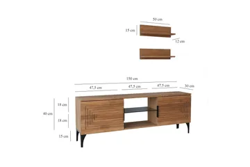 Andifli Tv-möbelset 50x15 cm - Brun - Möbler - Vardagsrum - Tv-möbler & mediamöbler - Tv-möbelset