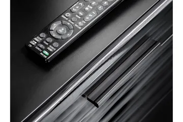Apryl Modern TV Mediamöbel med Vitrinskåp och LED-belysning - Svart / Trä / Glas - Möbler - Vardagsrum - Tv-möbler & mediamöbler - Tv-möbelset