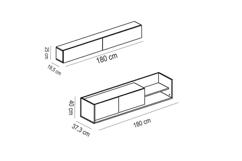 BELLSON Mediaförvaring Vit/Teak - Vit/Teak - Möbler - Vardagsrum - Tv-möbler & mediamöbler - Tv-möbelset