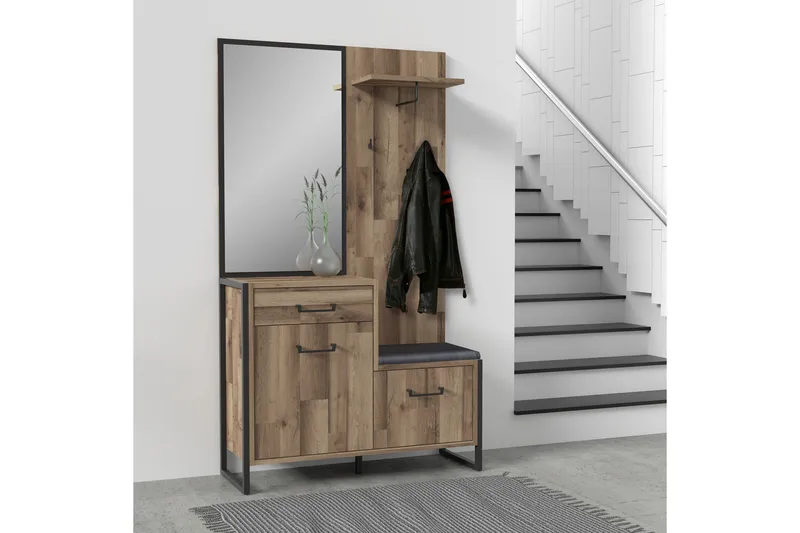 Carnais TV-Möbelset 114 cm - Brun/Grå - Möbler - Vardagsrum - Tv-möbler & mediamöbler - Tv-möbelset