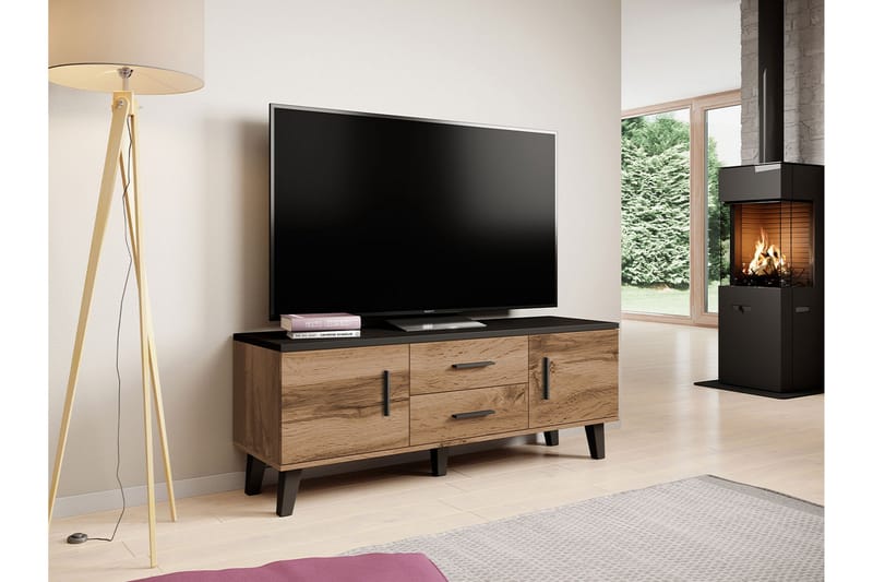 COPLIN Tv-möbelset 140 cm Natur/Svart - Tv-möbelset
