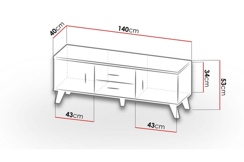 COPLIN Tv-möbelset 140 cm Natur/Svart - Tv-möbelset