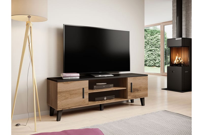 COPLIN Tv-möbelset 160 cm Natur/Svart - Tv-möbelset