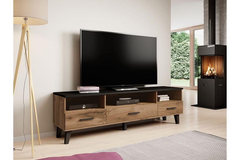 COPLIN Tv-möbelset 180 cm Natur/Svart - Tv-möbelset