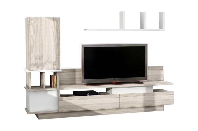 DALINA Tv-bänk med Dold Förvaring Vit - Vit - Tv-möbelset