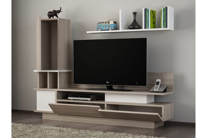 DALINA Tv-bänk med Dold Förvaring Vit - Vit - Möbler - Vardagsrum - Tv-möbler & mediamöbler - Tv-möbelset