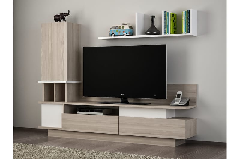 DALINA Tv-bänk med Dold Förvaring Vit - Vit - Möbler - Vardagsrum - Tv-möbler & mediamöbler - Tv-möbelset