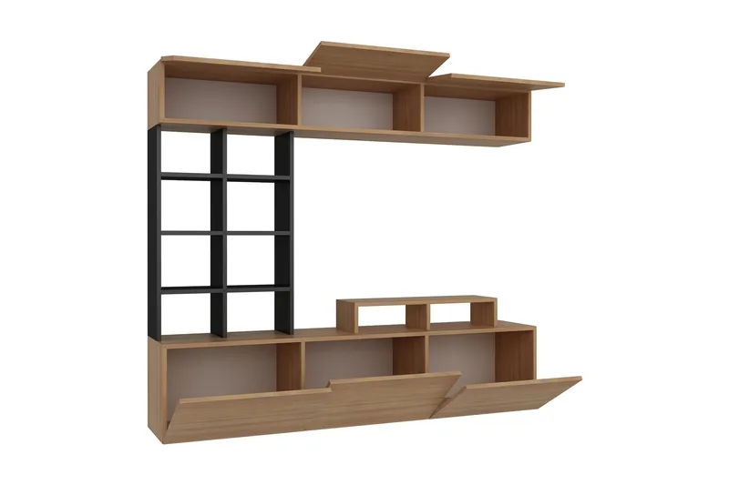 Decorotika Mediaförvaring - Teak/Svart - Möbler - Vardagsrum - Tv-möbler & mediamöbler - Tv-möbelset