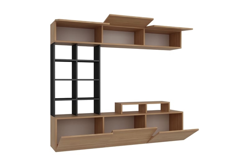 Decorotika Mediaförvaring - Teak/Svart - Möbler - Vardagsrum - Tv-möbler & mediamöbler - Tv-möbelset