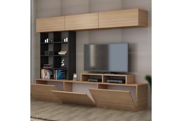Decorotika Mediaförvaring - Teak/Svart - Möbler - Vardagsrum - Tv-möbler & mediamöbler - Tv-möbelset