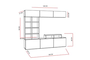Decorotika Mediaförvaring - Teak/Svart - Möbler - Vardagsrum - Tv-möbler & mediamöbler - Tv-möbelset