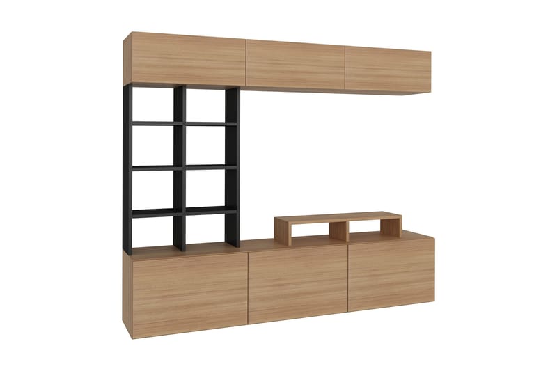 Decorotika Mediaförvaring - Teak/Svart - Möbler - Vardagsrum - Tv-möbler & mediamöbler - Tv-möbelset