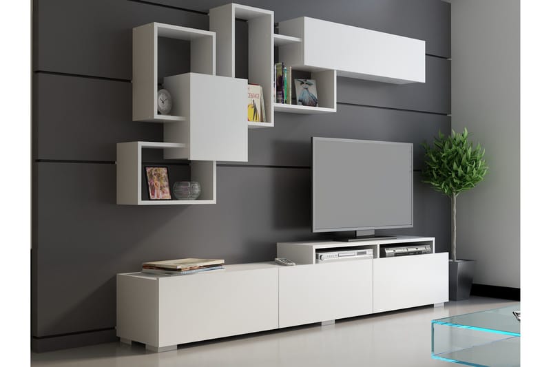 Decorotika Mediaförvaring - Vit - Möbler - Vardagsrum - Tv-möbler & mediamöbler - Tv-möbelset