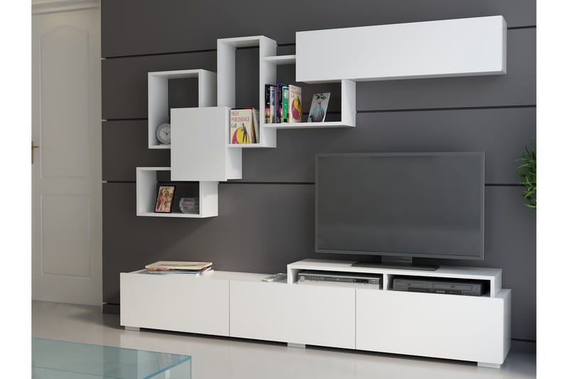 Decorotika Mediaförvaring - Vit - Möbler - Vardagsrum - Tv-möbler & mediamöbler - Tv-möbelset