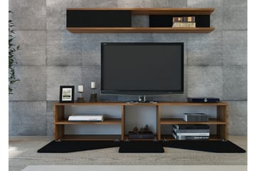 Decorotika Tv-bänk med Hylla - Valnöt/Svart - Möbler - Vardagsrum - Tv-möbler & mediamöbler - Tv-möbelset