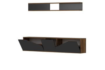 Decorotika Tv-bänk med Hylla - Valnöt/Svart - Möbler - Vardagsrum - Tv-möbler & mediamöbler - Tv-möbelset