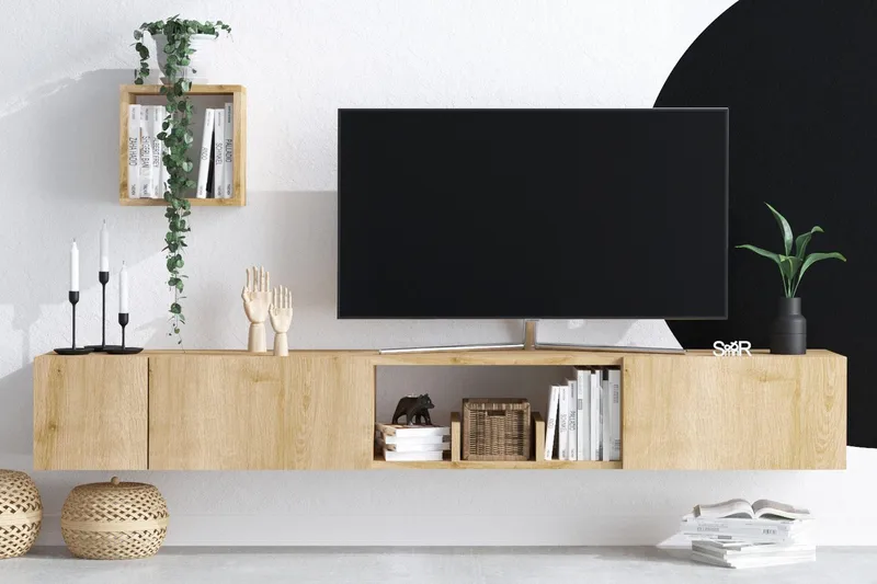 Desgrar Tv-möbelset 180x25 cm, Natur