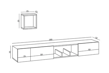 Desgrar Tv-möbelset 180x25 cm - Natur - Möbler - Vardagsrum - Tv-möbler & mediamöbler - Tv-möbelset